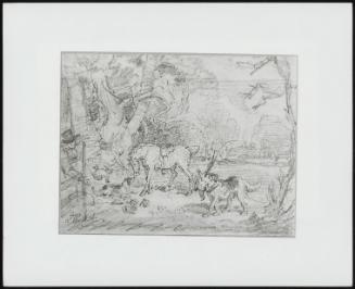 Study For The Oil Painting: Shooting Pony, Retriever (Sailor) And Spaniel (Rover) Owned By Lord Southampton