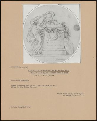 A Study for a Monument to an Artist with Britannia Hanging Laurels Over a Tomb