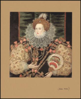 Portrait Of Queen Elizabeth I, In Richly Embroidered Dress Adorned With Pearls And Jewels