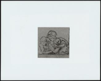 Mother And Child With Young Boy Leaning On Window-Sill