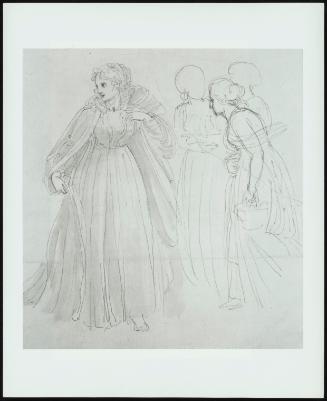 Study For An Illustration - A Princess With Her Attendants
