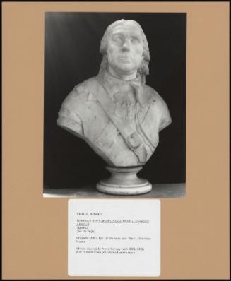 Portrait Bust of Oliver Cromwell Wearing Armour Marble