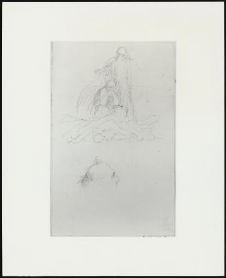 Studies Of Death And The Resurrection, And A Head Of A Man, C 1860