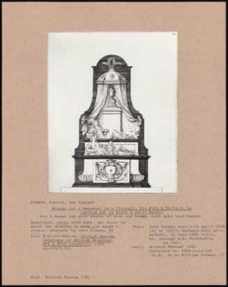 Design for a Monument to a Viscount, His Wife and Child, to Be Carried Out in Black and White Marble