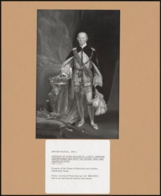 Portrait Of King William IV (+1837), Wearing Garter Robes And With The Crown, Mace And Sword Of State