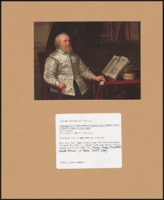Portrait Of A Bibliophile, Seated In A Library With A Folio, A Seal In His Hand