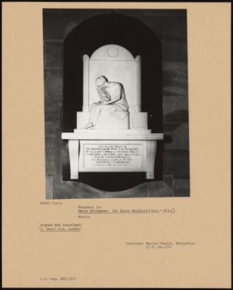 Monument To: Henry Bridgeman, 1st Baron Bradford (1762-1825)