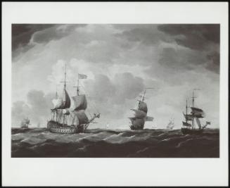 Seascape: British Men O War In A Heavy Sea