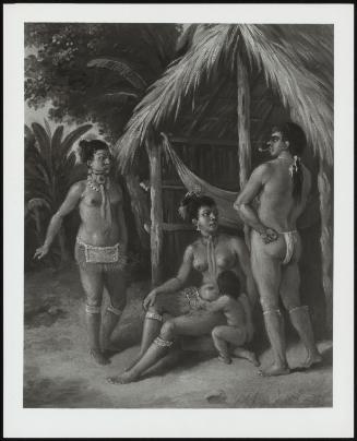 A Leeward Islands Carib Family outside a Hut