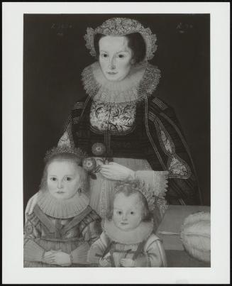 Portrait Of A Lady And Her Two Children: Believed To Be Mrs William Murray (Later Countess Of Dysart) And Her Two Daughters, Elizabeth And Margaret; Wearing Embroidered Dresses, Ruffs And Bonnets, 1624