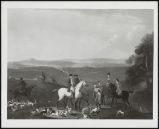 An Extensive Lanscape With Hunting Party (Talking With An Old Man In The Foreground, Other Huntsmen In The Background)