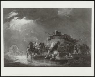 Baggage Wagons In A Thunderstorm (Reputedly The Scots Greys At Waterloo)