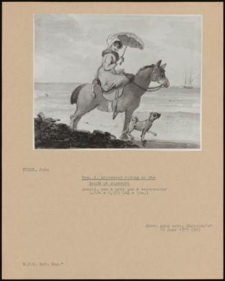 Mrs. J. Whitehead Riding On The Beach At Weymouth