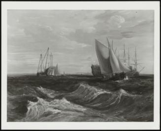 Men-O'war And Hulks At Anchor (Seascape: Fresh Weather, With A Men-O'war, Hulks And Small Craft In The Roads))