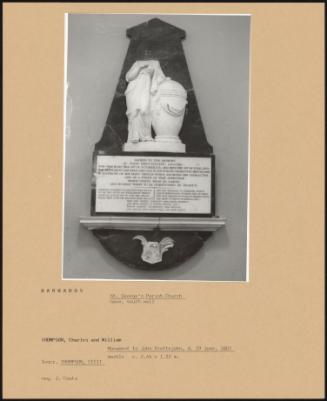 St George's Parish Church Nave, South Wall; Monument To John Prettejohn, D 29 June, 1803