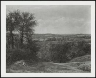 Dedham Vale, C 1802 (View From A Hill Looking Over The Vale Of Dedham Toward The Sea, A Group Of Elms On The Left In The Shade Of Which Sits A Figure)