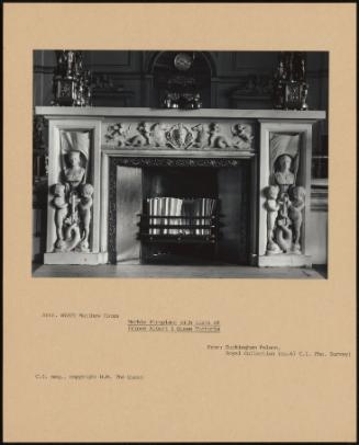 Marble Fireplace with Busts of Prince Albert and Queen Victoria