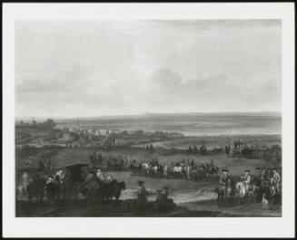 Race Meeting On Newmarket Heath (King George Ii And Frederick, Prince Of Wales, Riding On Newmarket Heath, With A View Of The Town In The Distance)