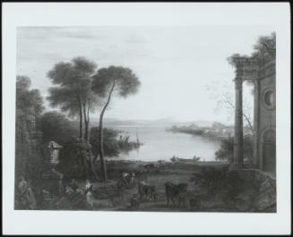 Classical Landscape With Figures And Animals; Dawn