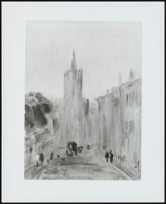 Street Scene with Church and Figures