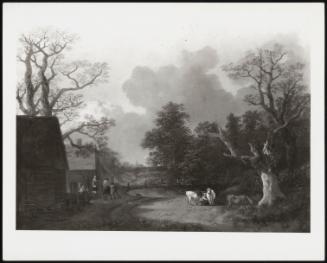 Farm Buildings With Milkmaid Milking Cows, C 1755 (Landscape With Farm Cottages, Pond, Figures And Cattle)