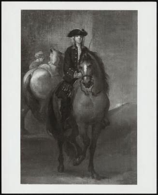 A Man on Horseback with Another Man with a Horse