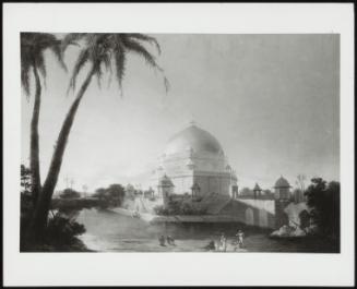 A View Of The Tomb Of Sher Shah, Sasarem, Bihar, With Figures On The Bank