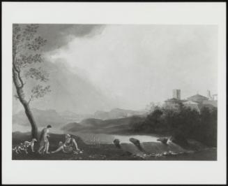 An Italiante River Landscape With Classical Figures