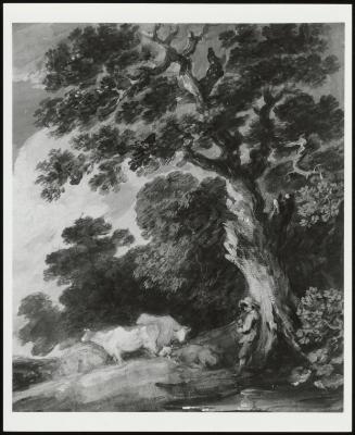 A Wooded Landscape With Cattle And Herdsman