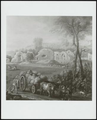 Cart In A Landscape - One Of A Pair