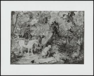 Sketch of a Hunting Party (Deer by a Waterhole)