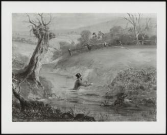 Count Sandor's Hunting Exploits In Leicestershire: The Count In A Brook Up To His Waist Up In Mud And Water, 1831; One Of A Set Of Ten