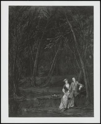 Lovers In A Glade, Ii (A Young Couple Seated In A Glade With A Basket Of Fruit Beside Them)