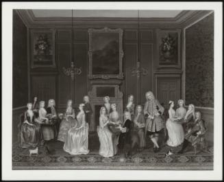 Tea Party At Lord Harrington's House, 1739 (A Conversation Piece With Elegant Company Playing Cards And Drinking Tea In A Drawing Room)