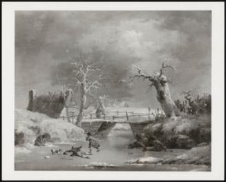 Winter Landscape With Skaters (Winter Scene, Figures Skating On A Frozen River)