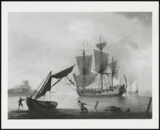 Shipping Scene–Sloops Off the Coast with Fishing Boat in Foreground