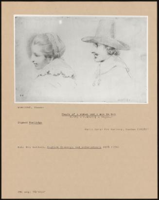 Heads of a Woman and a Man in Hat