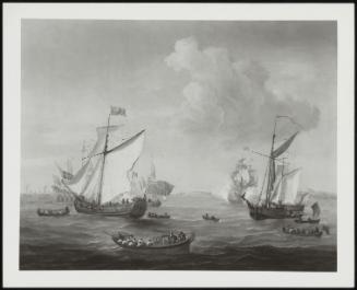 A Scene Int H Thames Estuary Near Sheerness; Queen Anne And Prince George Of Denmark, Lord High Admiral, Approacing The Royal Yacht, C 1707-1708