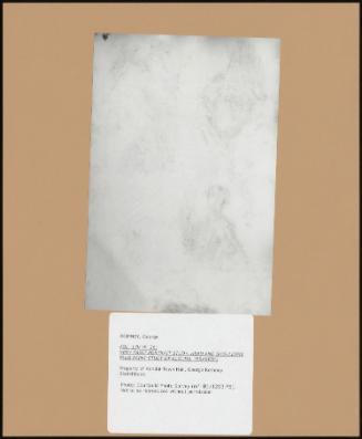 Folio 13v (P. 26) Very Faint Portrait Study, Head and Shoulders Plus Faint Study of Clouds. (Erased)