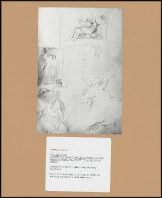 Folio 32r (P. 63) Studies for Perseus and Andromeda Plus Two Walking Ladies and Sketch for a 'toilet of Venus'