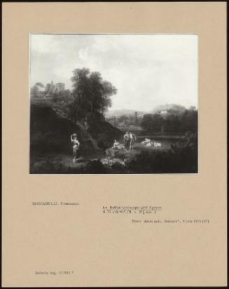An Italian Landscape With Figures