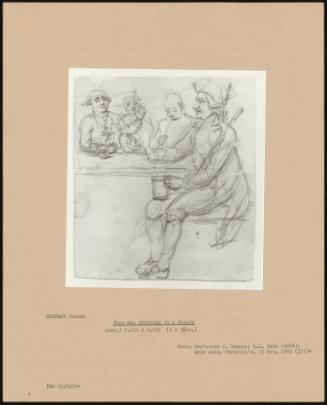 Four Men Drinking In A Tavern