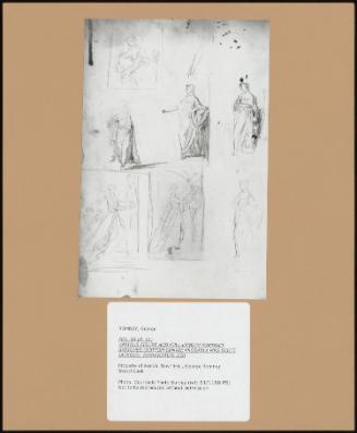Folio 6r (P. 11) Various Figure and Full-Length Portrait Sketches (Bottom Centre Probably Mrs Scott Jackson, Washington, Ng)