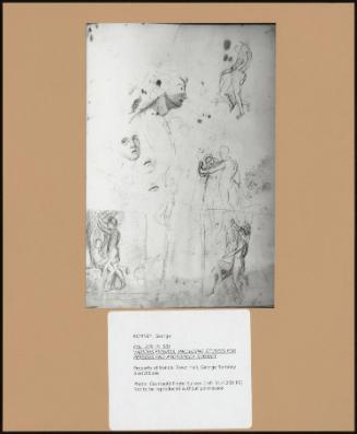 Folio 27r (P. 53) Various Figures, Including Studies for Perseus and Andromeda Subject