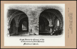 Crypt Under Chapel Of Clothworkers Alms Houses, Monkwell Street Transverse Arch & Column