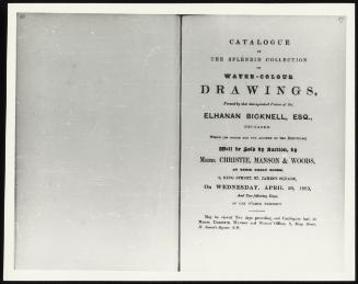  Catalogue of the Splendid Collection of Water-Colour Drawings, Formed by that distinguished Patron of Art, Elhanan Bicknell, Esq., deceased (London, 1863) 