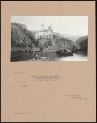 View Of A Town On The Rhine, Barges In The Foreground