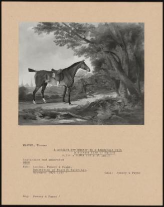 A Saddled Bay Hunter In A Landscape With A Distant View Of Oxford