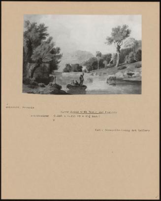 River Scene with Boats and Figures