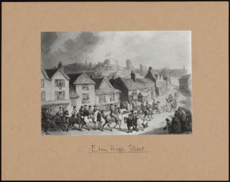 Eton High Street; King George III Returning From Hunting Through Eton